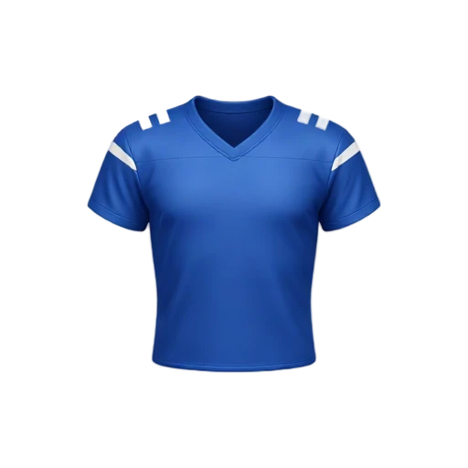 Blue American football jersey with white shoulder stripes