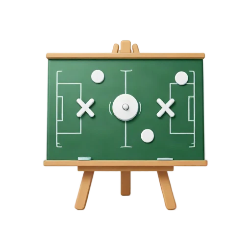 Green coaching board with football play diagram
