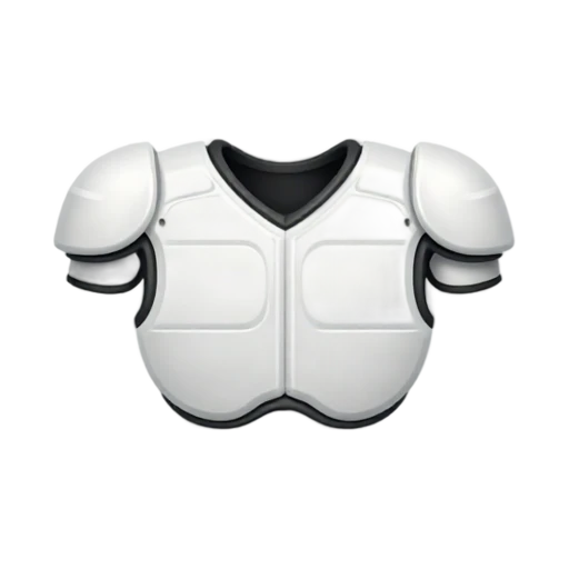 White American football shoulder pads with black straps