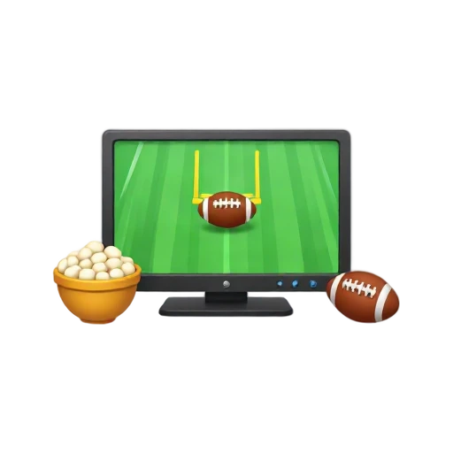 Football game on television with popcorn