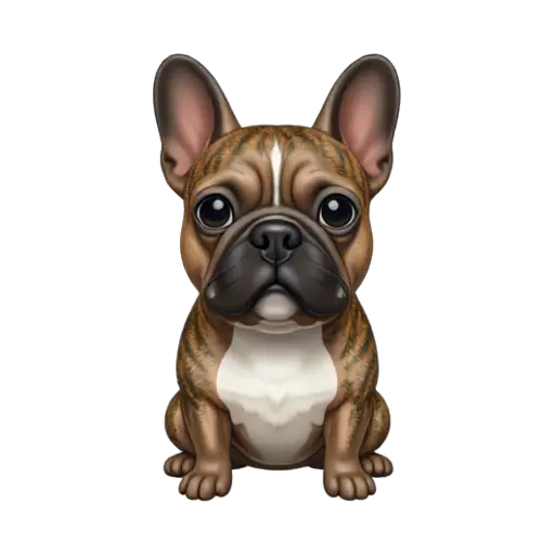 Brindle French bulldog sitting