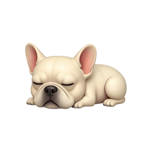 Snoring cream French bulldog emoji