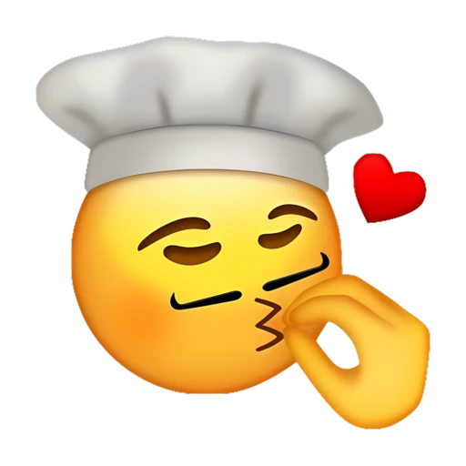 French chef making a chef's kiss gesture emoji