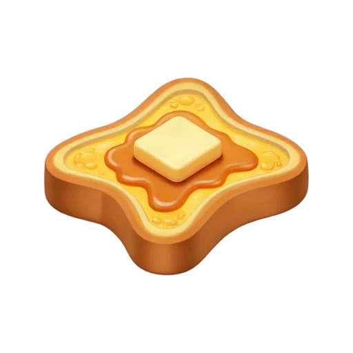 French toast slices with butter and syrup emoji