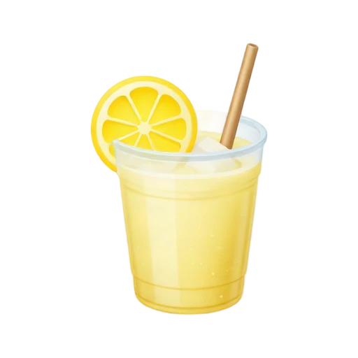 Cup of frozen lemonade with lemon wheel