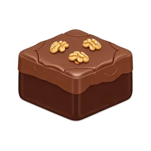 Chocolate fudge brownie square