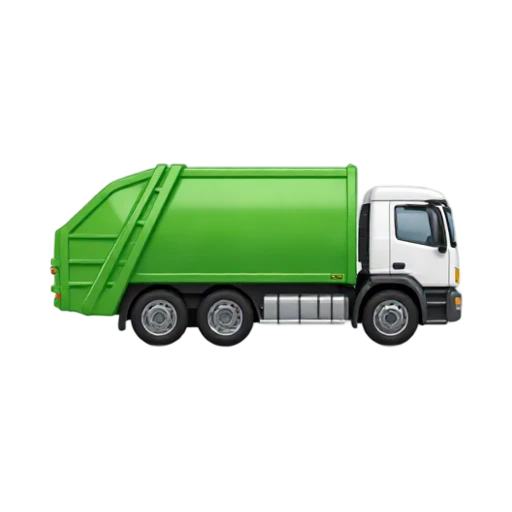 Garbage Truck with large enclosed rear compactor and rear loading hopper