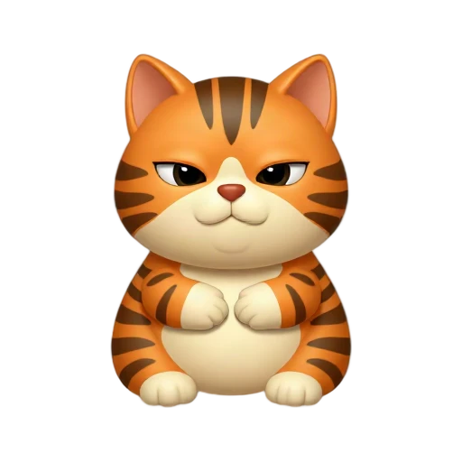 Smug orange striped cartoon cat emoji