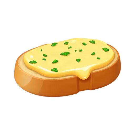 Toasted garlic bread slice with parsley
