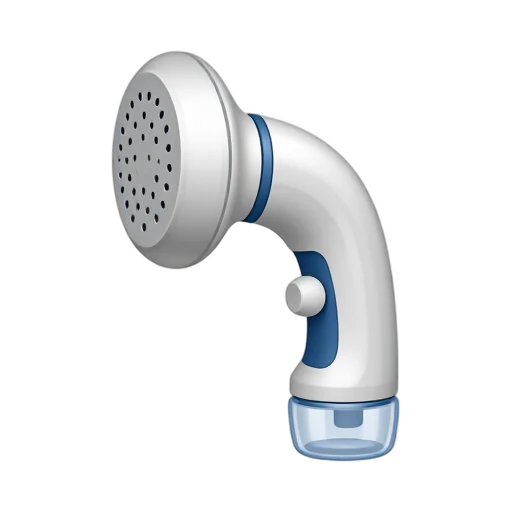 Garment Steamer with flat oval perforated steam head and small transparent water tank