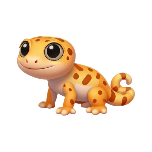 Spotted orange gecko standing