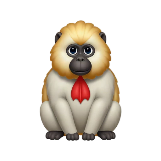 Gelada monkey with red chest patch emoji