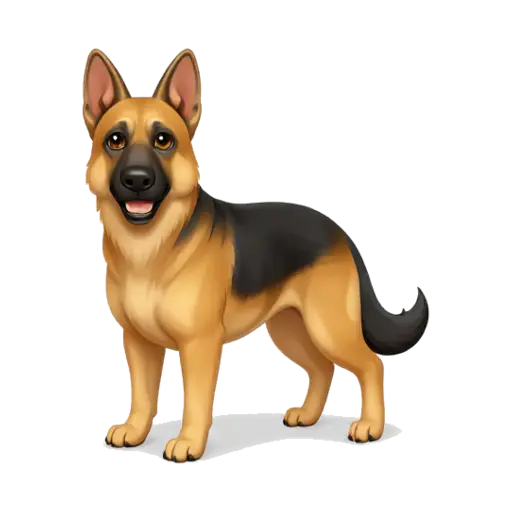 Friendly black-and-tan German shepherd standing