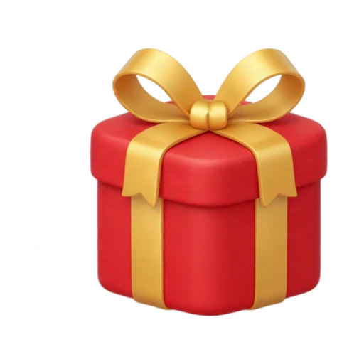 Red gift box with gold bow