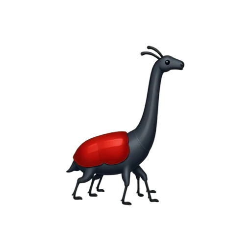 Red giraffe weevil with long neck emoji