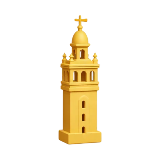 Giralda Seville: ornate square bell tower and layered belfry.