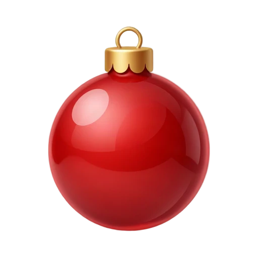 Red glass Christmas tree ornament with gold cap