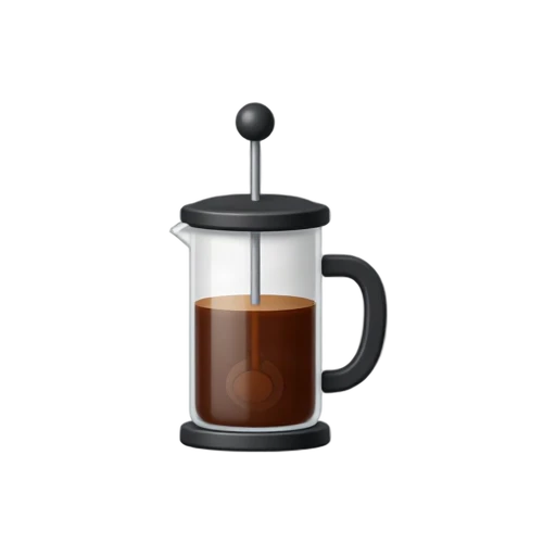 Glass French press with plunger emoji