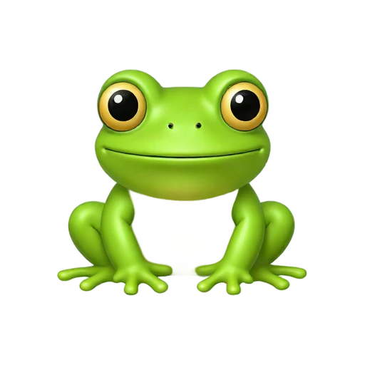 Lime-green glass frog emoji