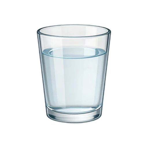 A clear drinking glass filled with water
