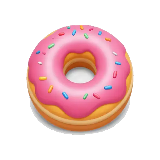 Pink frosted donut with rainbow sprinkles