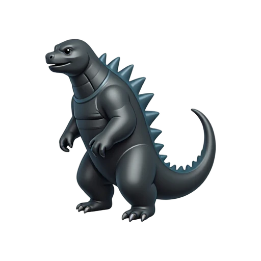 Godzilla with charcoal reptilian body and jagged dorsal plates