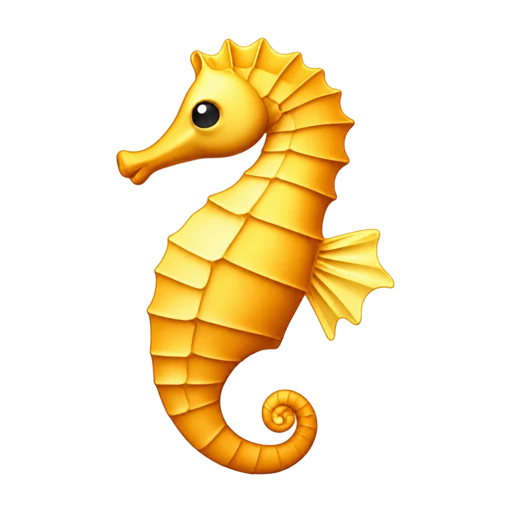Golden orange seahorse emoji