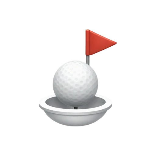 Golf ball dropped into a golf hole cup