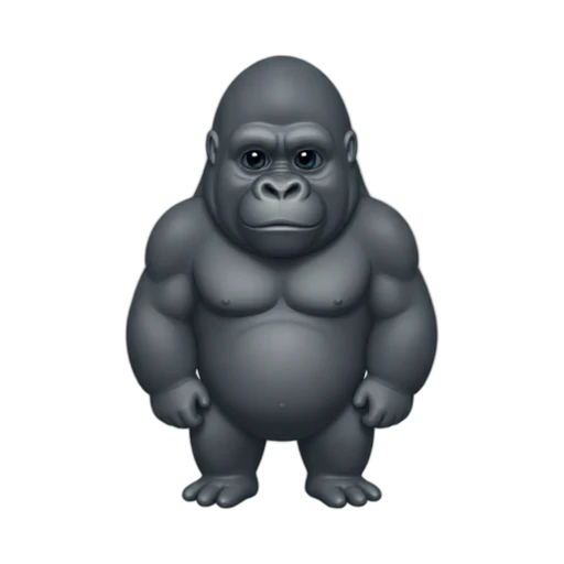 Dark gray gorilla standing