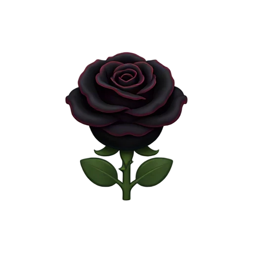 Gothic black rose emoji