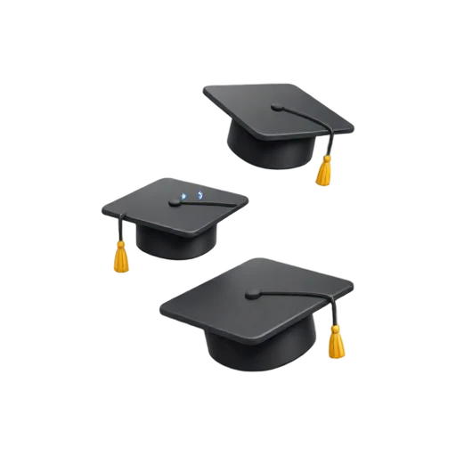 Graduation caps tossed in air emoji