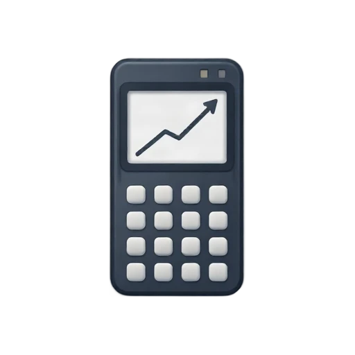 Dark graphing calculator with plotted curve on screen