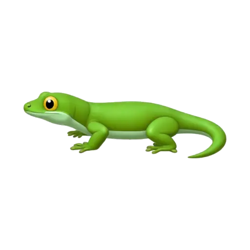 Bright green gecko in a natural side profile