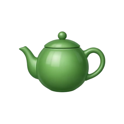 Green ceramic teapot