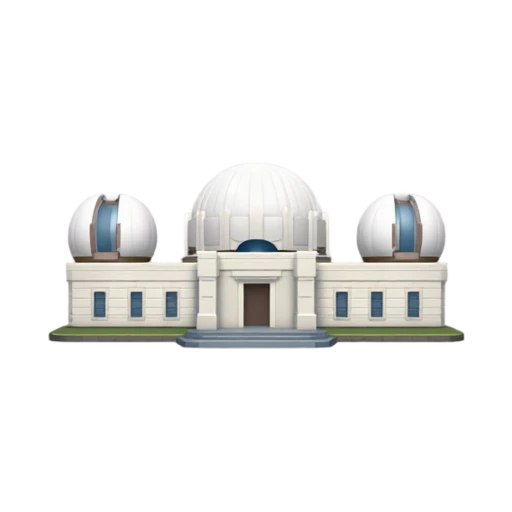 three white domes and long low observatory facade, depicting Griffith Observatory.