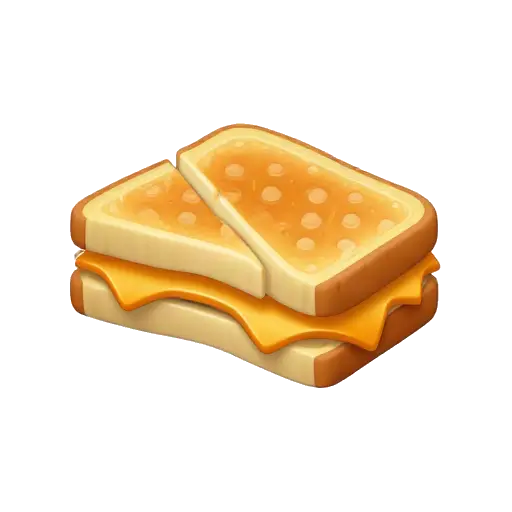Grilled cheese sandwich with melted cheese