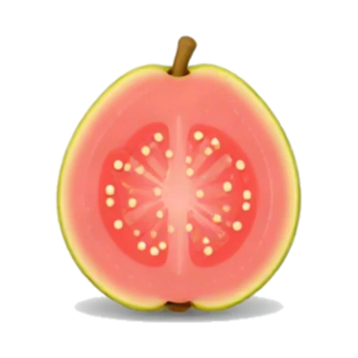 Pink guava fruit cut in half emoji
