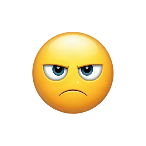 Yellow guilty face with sideways glance and nervous sweat bead