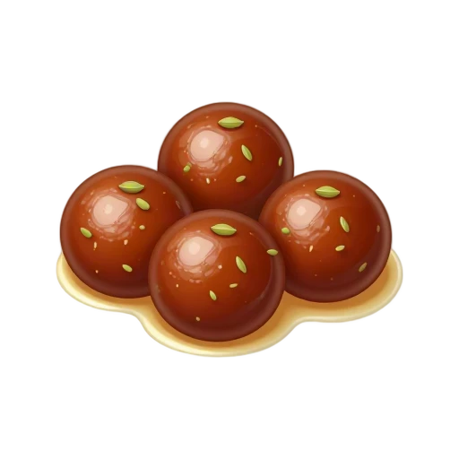 Gulab jamun brown syrup-soaked dessert balls with cardamom