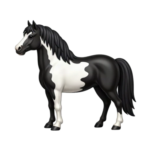 Piebald Gypsy Vanner horse emoji