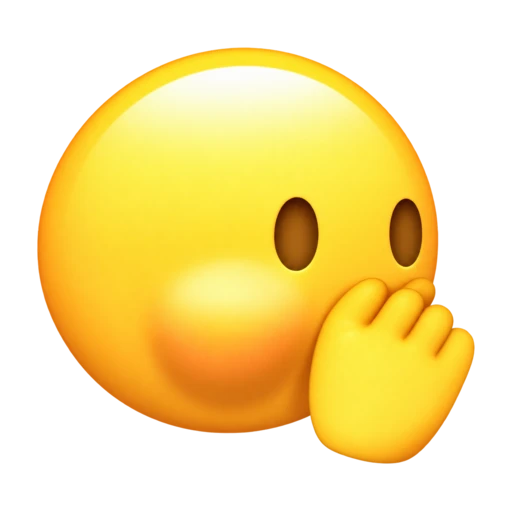 Surprised yellow face holding a hand over its mouth