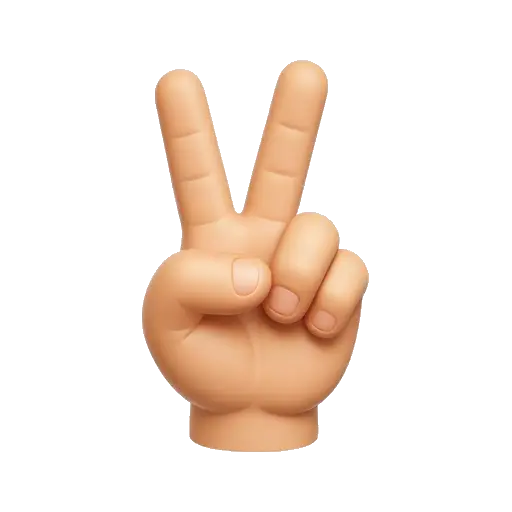Hand making a peace sign