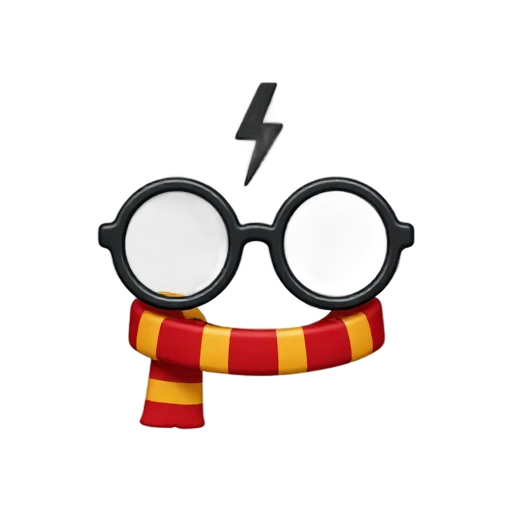 Harry Potter glasses and lightning scar emoji
