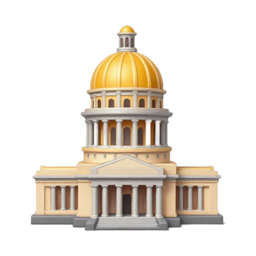 large domed capitol building and columned entrance, depicting Havana Capitol.
