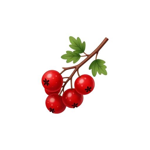 Red hawthorn berries on a leafy thorny branch