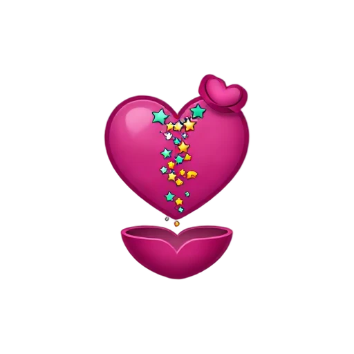 Heart spilling glitter emoji