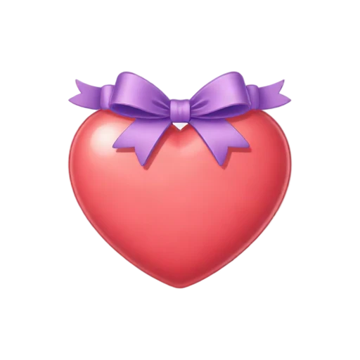 Pink heart with lavender bow emoji