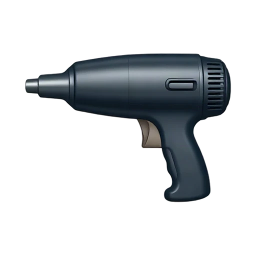 Heat gun with short metal nozzle and vented pistol grip