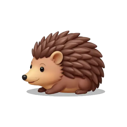 Brown hedgehog with a sweet face and chestnut spines
