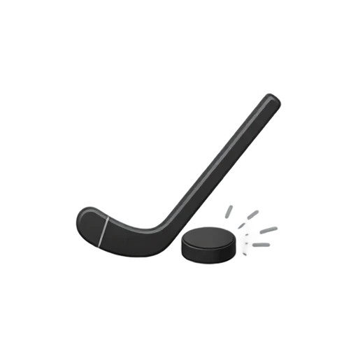 Hockey stick striking puck for slap shot